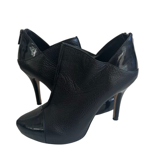 ISOLA Black Pebble Leather Heels Booties Ankle Boots Size 7 - Picture 5 of 8